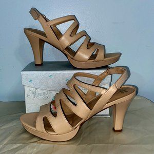 Naturalizer Slingback Platform Sandals Taupe 7.5W